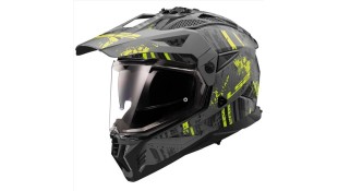 LS2 MX702 PIONEER II CRAZY MATT BLACK GREY H-V YELLOW S LS2 MX702 PIONEER II CRAZY MATT BLACK GREY H-V YELLOW S