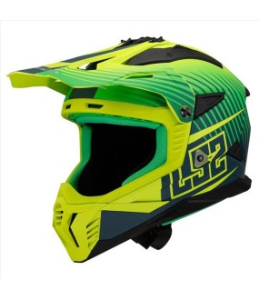 LS2 MX708 FAST II DUCK MATT GREEN H-Y YELLOW M