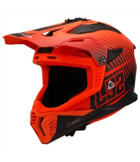 LS2 MX708 FAST II DUCK MATT H-V ORANGE RED L