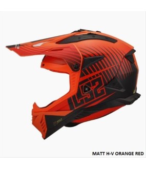 LS2 MX708 FAST II DUCK MATT H-V ORANGE RED M