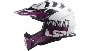 LS2 MX437 FAST EVO XCODE GLOSS WHITE VIOLET 3XL ΕΞΟΠΛΙΣΜΟΣ