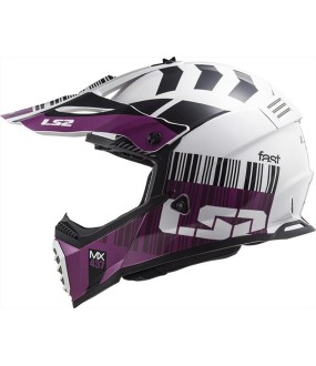 LS2 MX437 FAST EVO XCODE GLOSS WHITE VIOLET XS ΕΞΟΠΛΙΣΜΟΣ