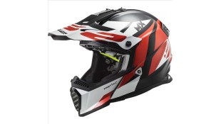 LS2 MX437 FAST EVO STRIKE BLACK WHITE RED 3XL ΕΞΟΠΛΙΣΜΟΣ