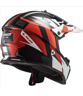 LS2 MX437 FAST EVO STRIKE BLACK WHITE RED 3XL ΕΞΟΠΛΙΣΜΟΣ