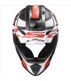 LS2 MX437 FAST EVO STRIKE BLACK WHITE RED 3XL ΕΞΟΠΛΙΣΜΟΣ