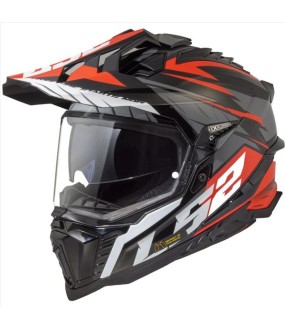 LS2 MX701 EXPLORER SPIRE GLOSS BLACK TITANIUM RED L