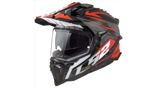 LS2 MX701 EXPLORER SPIRE GLOSS BLACK TITANIUM RED L