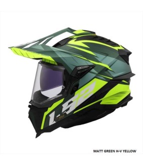 LS2 MX701 EXPLORER SPIRE MATT GREEN H-V YELLOW XL