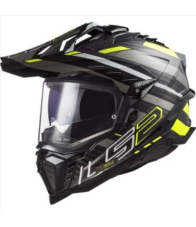 LS2 MX701 C EXPLORER EDGE GLOSS BLACK H-V YELLOW TITANIUM M