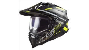 LS2 MX701 C EXPLORER EDGE GLOSS BLACK H-V YELLOW TITANIUM M