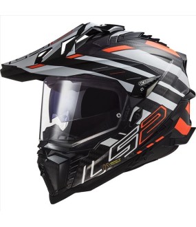 LS2 MX701 C EXPLORER EDGE GLOSS BLACK ORANGE WHITE XL