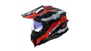 LS2 MX701 C EXPLORER TRICK WHITE RED M