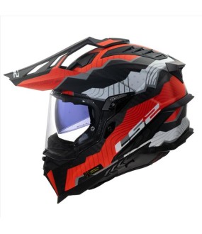 LS2 MX701 C EXPLORER TRICK WHITE RED XL