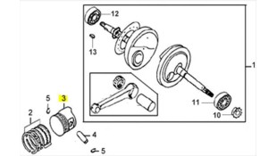 ΠΙΣΤΟΝΙ STD 39mm SYM FIDDLE II/ORBIT/SMILE 50