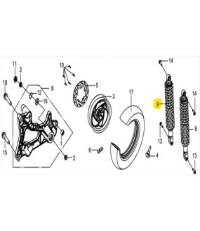 ΑΜΟΡΤΙΣΕΡ ΟΠΙΣΘΙΟ SYM GTS 250/300 EVO