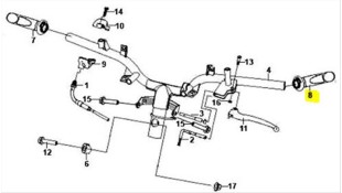 ΧΕΙΡΟΛΑΒΗ ΑΡΙΣΤΕΡΗ ΚΑΦΕ SYM FIDDLE II 50/125 ΑΝΤΑΛΛΑΚΤΙΚΑ