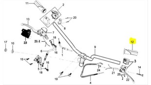 ΧΕΙΡΟΛΑΒΗ ΑΡΙΣΤΕΡΗ ΓΚΡΙ SYM MIO 50/100