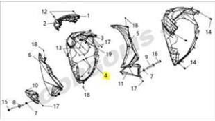 ΠΟΔΙΑ ΕΜΠΡΟΣΘΙΑ ΕΣΩΤΕΡΙΚΗ SYM VF 125 ΠΟΔΙΑ ΕΜΠΡΟΣΘΙΑ ΕΣΩΤΕΡΙΚΗ SYM VF 125