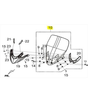 ΠΑΡΜΠΡΙΖ ΔΙΑΦΑΝΟ 60cm SYM GTS 250/300