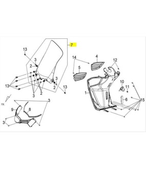 ΠΑΡΜΠΡΙΖ ΜΕ ΦΑΡΔΥ ΑΥΤΟΚΟΛΛΗΤΟ 47cm SYM JOYRIDE 125/200 ΕΞΟΠΛΙΣΜΟΣ