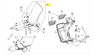 ΠΑΡΜΠΡΙΖ ΜΕ ΦΑΡΔΥ ΑΥΤΟΚΟΛΛΗΤΟ 47cm SYM JOYRIDE 125/200
