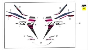 ΑΥΤΟΚΟΛΛΗΤΟ ''SYM'' ΑΣΠΡΟ SPARE PARTS