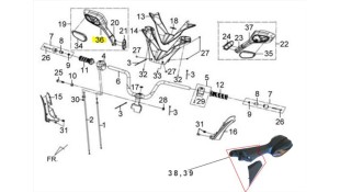 ΚΑΘΡΕΦΤΗΣ ΔΕΞΙΟΣ ΧΩΡΙΣ ΦΛΑΣ ΑΣΠΡΟΣ SYM GTS 250/300