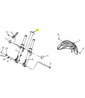 ΒΙΔΑ ΕΜΠΡΟΣΘΙΟΥ ΦΤΕΡΟΥ ΕΣΩΤΕΡΙΚΗ SYM VF 185 E5+ SPARE PARTS
