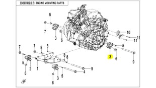 DAMPING BLOCK, ENGINE SPARE PARTS