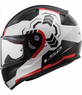 LS2 FF353 RAPID GHOST GLOSS BLACK WHITE RED S