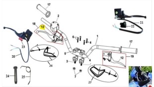 ΜΑΝΕΤΑ ΦΡΕΝΟΥ ΔΕΞΙΑ ΜΑΥΡΗ SYM QUADLANDER 200/250 ΑΝΤΑΛΛΑΚΤΙΚΑ