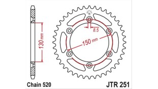 ΓΡΑΝΑΖΙ ΤΡΟΧΟΥ JT 251 51T ΜΠΛΕ ΑΛΟΥΜΙΝΙΟΥ ΑΝΤΑΛΛΑΚΤΙΚΑ