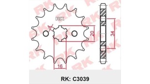 ΓΡΑΝΑΖΙ ΚΙΝΗΣΗΣ RK 428 14T YAMAHA CRYPTON X ΑΝΤΑΛΛΑΚΤΙΚΑ