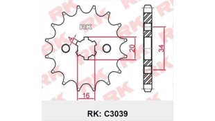 ΓΡΑΝΑΖΙ ΚΙΝΗΣΗΣ RK 428 15T YAMAHA ΑΝΤΑΛΛΑΚΤΙΚΑ