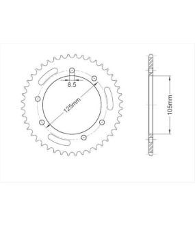 ΓΡΑΝΑΖΙ ΤΡΟΧΟΥ RK 428 50T YAMAHA XT125 ΑΝΤΑΛΛΑΚΤΙΚΑ