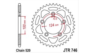 ΓΡΑΝΑΖΙ ΤΡΟΧΟΥ JT 520 46T ΑΛΟΥΜΙΝΙΟΥ