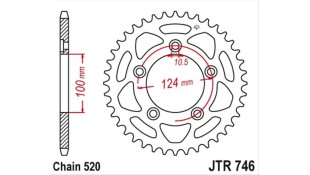 ΓΡΑΝΑΖΙ ΤΡΟΧΟΥ JT 520 46T ΑΛΟΥΜΙΝΙΟΥ ΑΝΤΑΛΛΑΚΤΙΚΑ