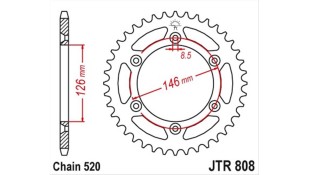 ΓΡΑΝΑΖΙ ΤΡΟΧΟΥ JT 520 47T ΜΑΥΡΟ ΑΛΟΥΜΙΝΙΟΥ ΑΝΤΑΛΛΑΚΤΙΚΑ