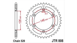 ΓΡΑΝΑΖΙ ΤΡΟΧΟΥ JT 520 47T ΜΑΥΡΟ ΑΛΟΥΜΙΝΙΟΥ