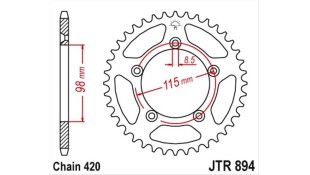 ΓΡΑΝΑΖΙ ΤΡΟΧΟΥ JT 420 48T ΜΑΥΡΟ ΑΛΟΥΜΙΝΙΟΥ