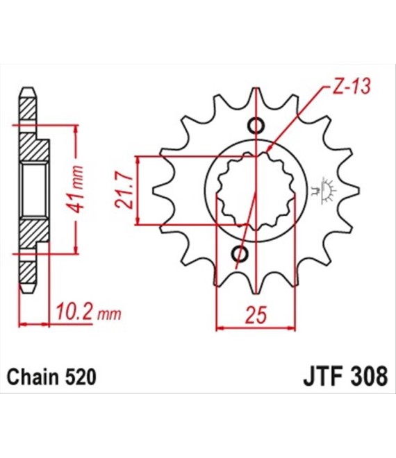 ΓΡΑΝΑΖΙ ΚΙΝΗΣΗΣ JT 520 13T SPARE PARTS ΓΡΑΝΑΖΙ ΚΙΝΗΣΗΣ JT 520 13T