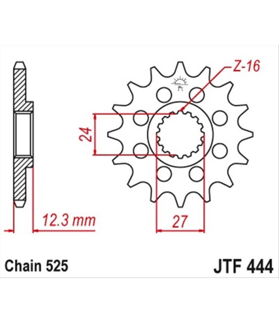 ΓΡΑΝΑΖΙ ΚΙΝΗΣΗΣ JT 525 16T ΑΝΤΑΛΛΑΚΤΙΚΑ ΓΡΑΝΑΖΙ ΚΙΝΗΣΗΣ JT 525 16T