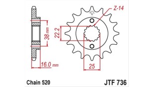 ΓΡΑΝΑΖΙ ΚΙΝΗΣΗΣ JT 520 14T