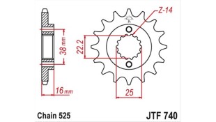 ΓΡΑΝΑΖΙ ΚΙΝΗΣΗΣ JT 525 14T ΑΝΤΑΛΛΑΚΤΙΚΑ