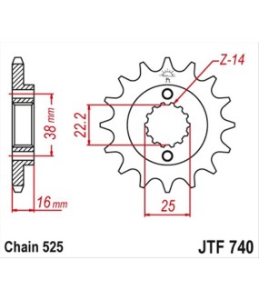 ΓΡΑΝΑΖΙ ΚΙΝΗΣΗΣ JT 525 14T ΑΝΤΑΛΛΑΚΤΙΚΑ