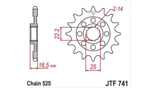 ΓΡΑΝΑΖΙ ΚΙΝΗΣΗΣ JT 525 14T ΑΝΤΑΛΛΑΚΤΙΚΑ