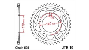 ΓΡΑΝΑΖΙ ΤΡΟΧΟΥ JT 525 44T ΜΑΥΡΟ ΑΝΤΑΛΛΑΚΤΙΚΑ