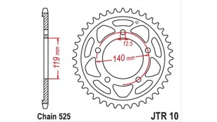 ΓΡΑΝΑΖΙ ΤΡΟΧΟΥ JT 525 44T ΜΑΥΡΟ