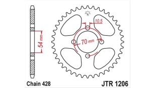 ΓΡΑΝΑΖΙ ΤΡΟΧΟΥ JT 428 42T ΑΝΤΑΛΛΑΚΤΙΚΑ