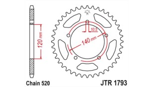 ΓΡΑΝΑΖΙ ΤΡΟΧΟΥ JT 520 42T ΑΝΤΑΛΛΑΚΤΙΚΑ